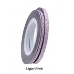 Banda decor pentru unghii cu Sclipici Roz deschis de 1-6mm Banda decor pentru unghii cu Sclipici Roz deschis de 1-6mm